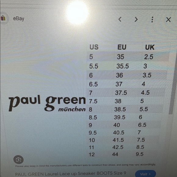 Paul Green made in Austria Black Ankle Booties size 7 / 4.5 preowned - Picture 11 of 13